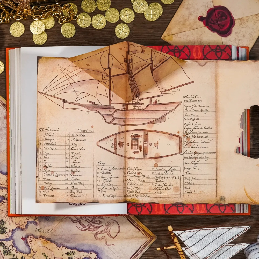 📔 MinaLima 互動機關書 金銀島【英文版】精裝書 Treasure Island Robert Louis-細節圖4