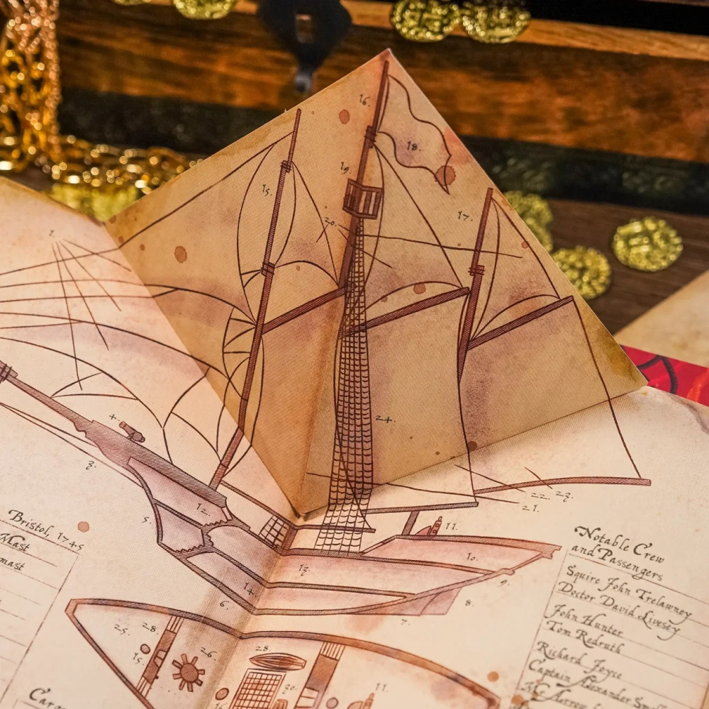 📔 MinaLima 互動機關書 金銀島【英文版】精裝書 Treasure Island Robert Louis-細節圖5