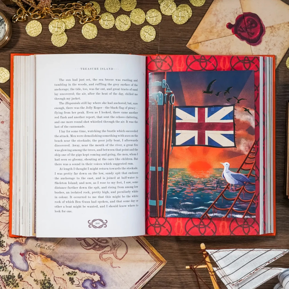 📔 MinaLima 互動機關書 金銀島【英文版】精裝書 Treasure Island Robert Louis-細節圖9