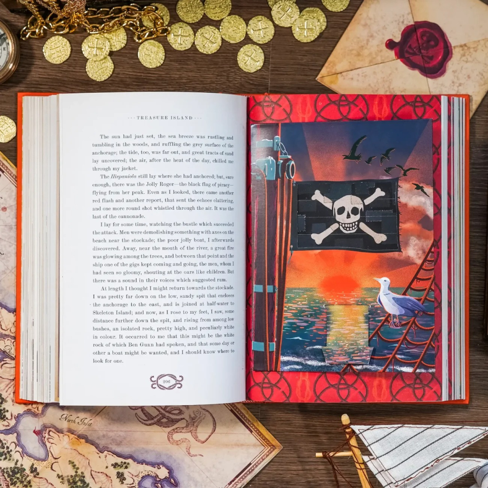 📔 MinaLima 互動機關書 金銀島【英文版】精裝書 Treasure Island Robert Louis-細節圖10