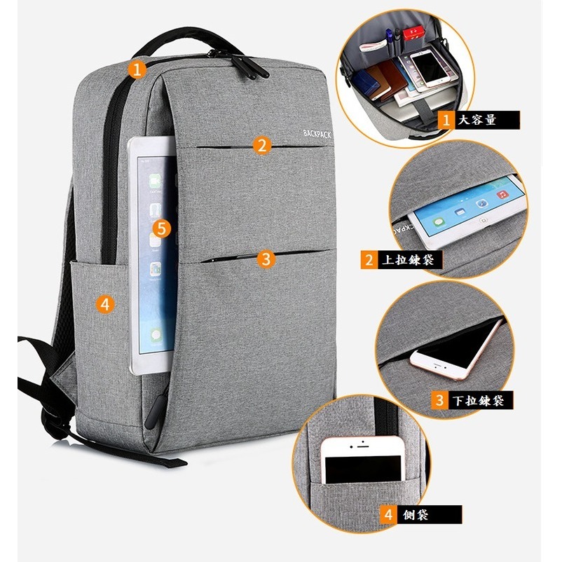 【現貨】升級加厚氣囊17.3吋筆電後背包 可放鍵盤 防潑水 防震 大容量 雙肩包 筆電包 電腦包 牛津布 減壓減重-細節圖5