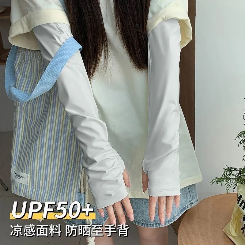 清爽防曬袖套 涼感透氣手臂袖套 防曬至手背 開車騎車戶外適用 UPF50+防曬袖套 涼感面料遮陽袖套-細節圖7