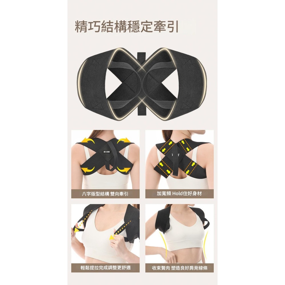 【艾立克愛運動】開肩美背 美姿弹力帶 挺胸直背 美姿帶 透氣隐形 男女8字型開肩帶 AOLIKES 3116  附發票-細節圖4