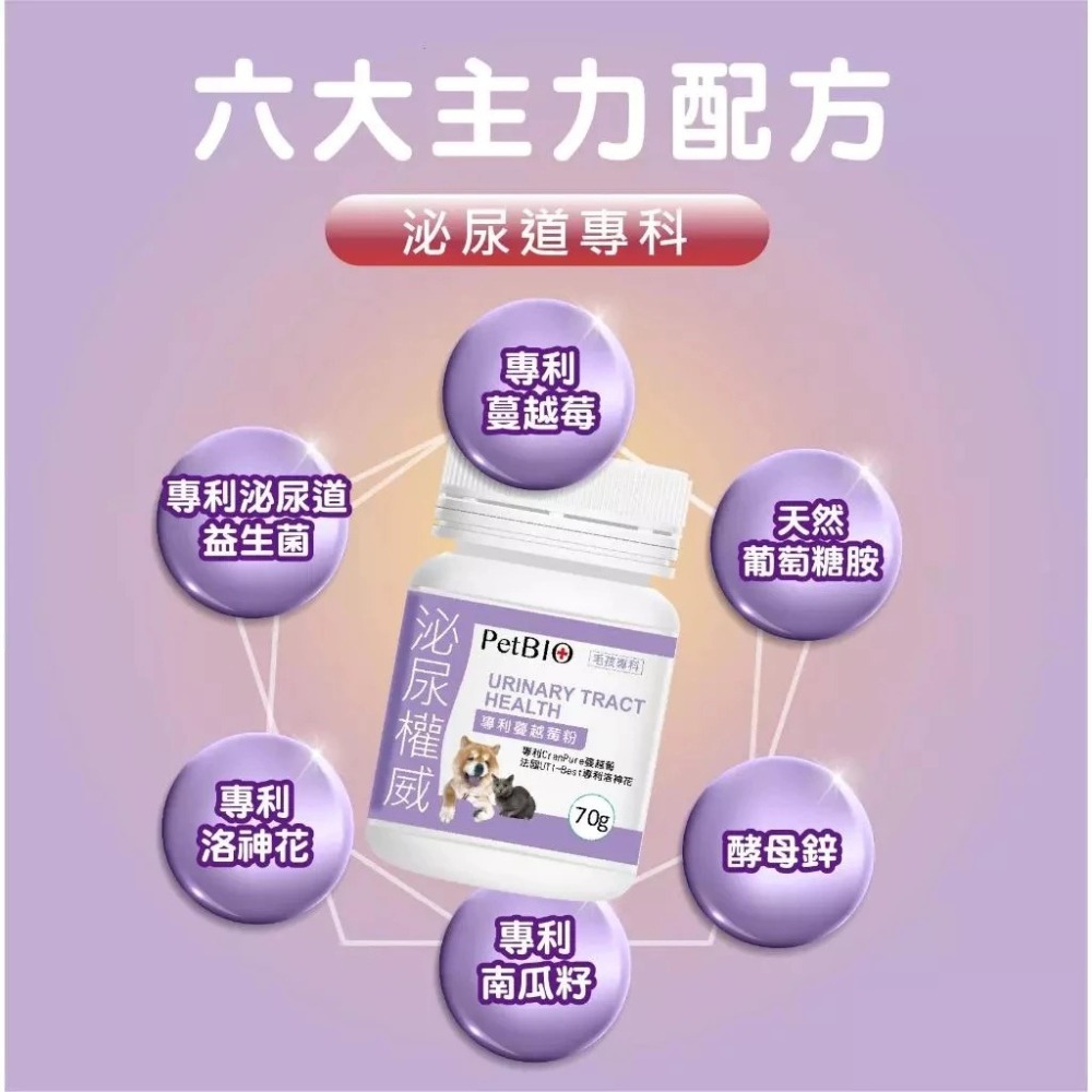 蓓百優 專利蔓越莓 70g 泌尿權威 狗 貓 專用 蔓越莓×N-乙醯葡萄糖胺×泌尿道益生菌×洛神花 寵物保健-細節圖7