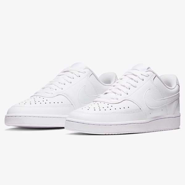 女款 Nike Court Vision Low 白色 復古 皮革 休閒運動鞋-細節圖7