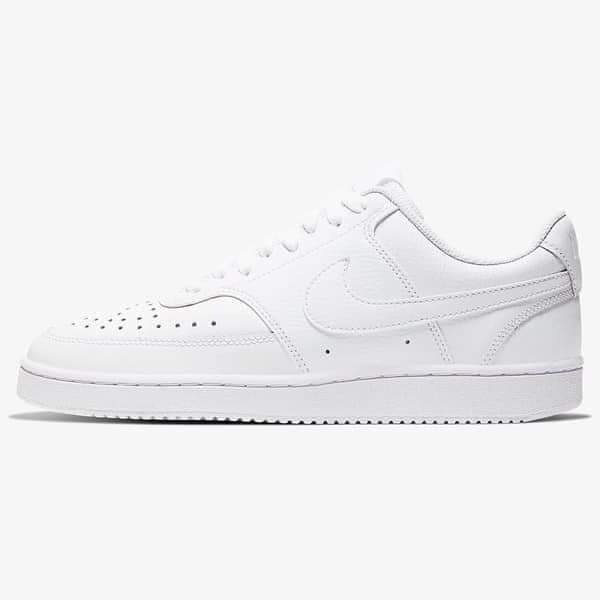 女款 Nike Court Vision Low 白色 復古 皮革 休閒運動鞋-細節圖8