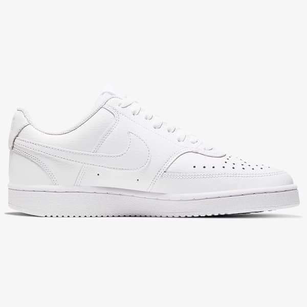 女款 Nike Court Vision Low 白色 復古 皮革 休閒運動鞋-細節圖9