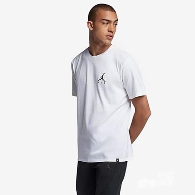 男子 Jordan Jumpman Short-Sleeve 刺繡Logo 棉質 短袖上衣 亞洲版型 白-細節圖2