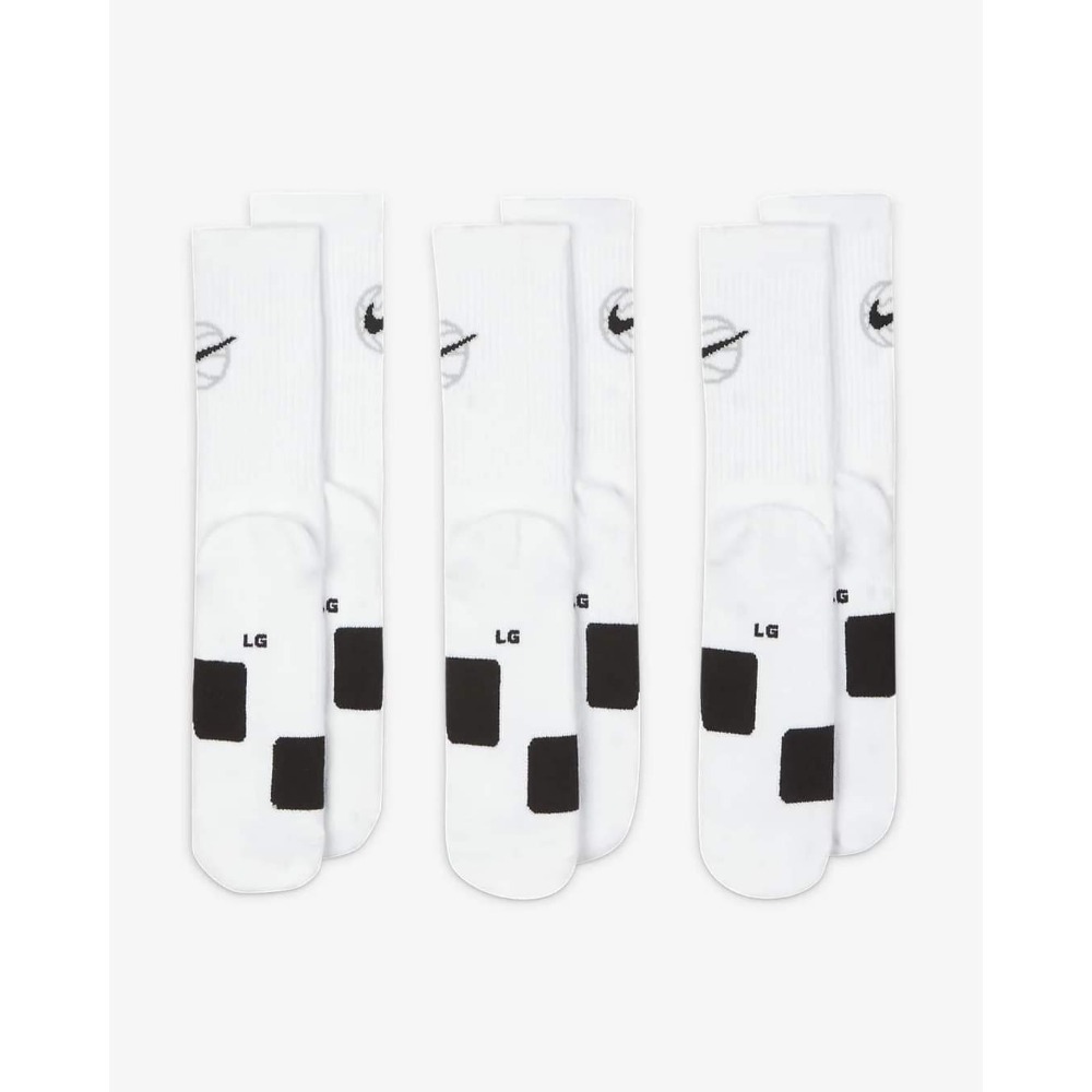 (3 雙)NIKE ELITE EVERYDAY CREW 白色 厚底 小腿肚下面 菁英籃球襪-細節圖5