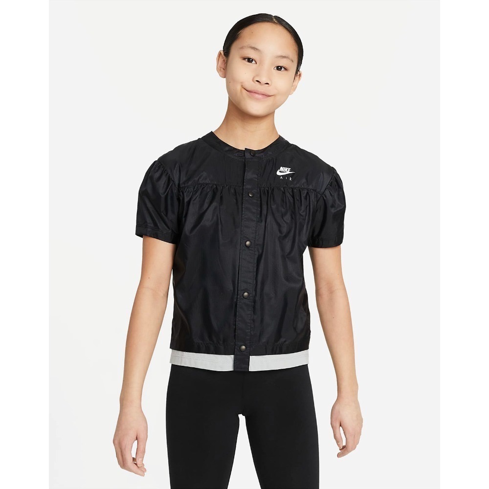 兒童 Nike Air Woven Short-Sleeve Top 按壓式鈕扣 上衣-細節圖2