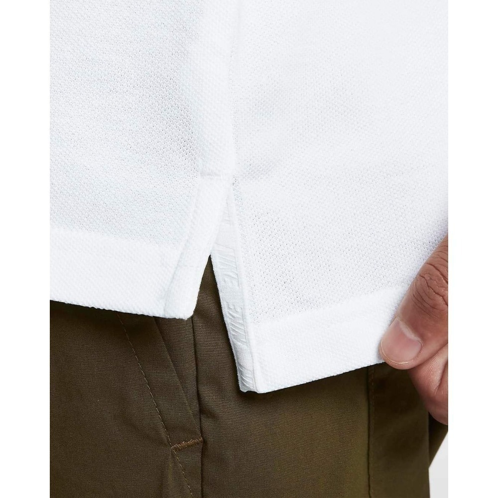 男子 NIKE Sportswear 棉質 短袖POLO衫 白-細節圖4