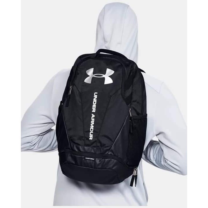 UA Hustle 3.0 Backpack 黑色 防潑水 可放15英吋筆電 底層可放鞋 雙肩背包-細節圖4