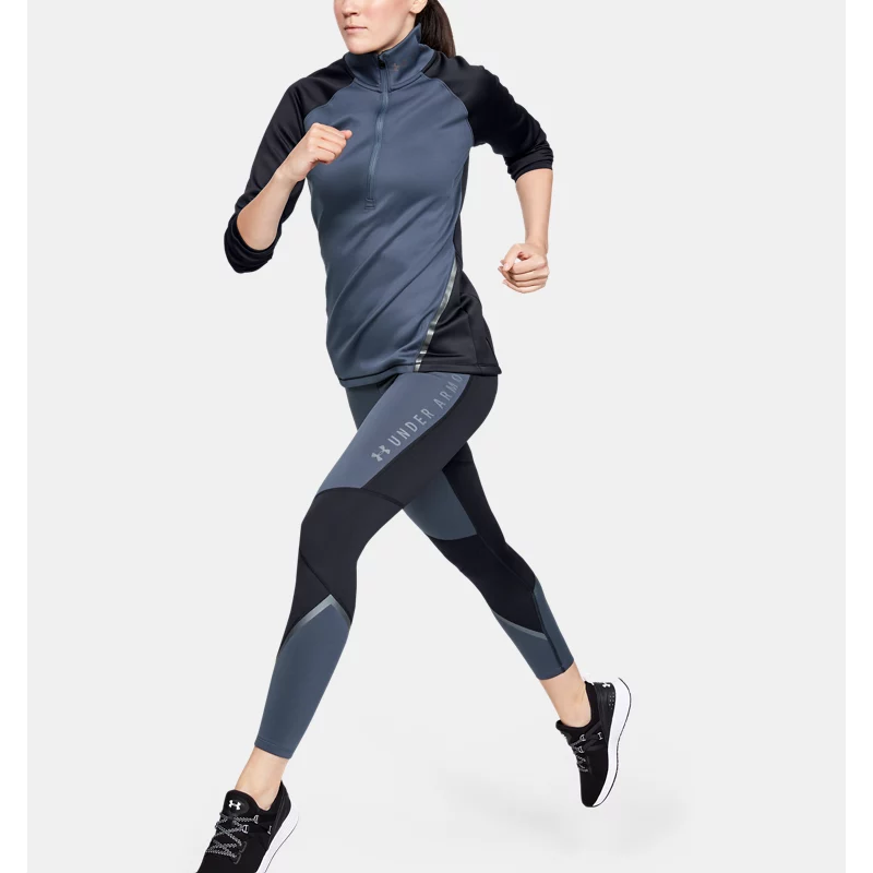 UA 女 ColdGear® Doubleknit Graphic 緊身褲-細節圖3