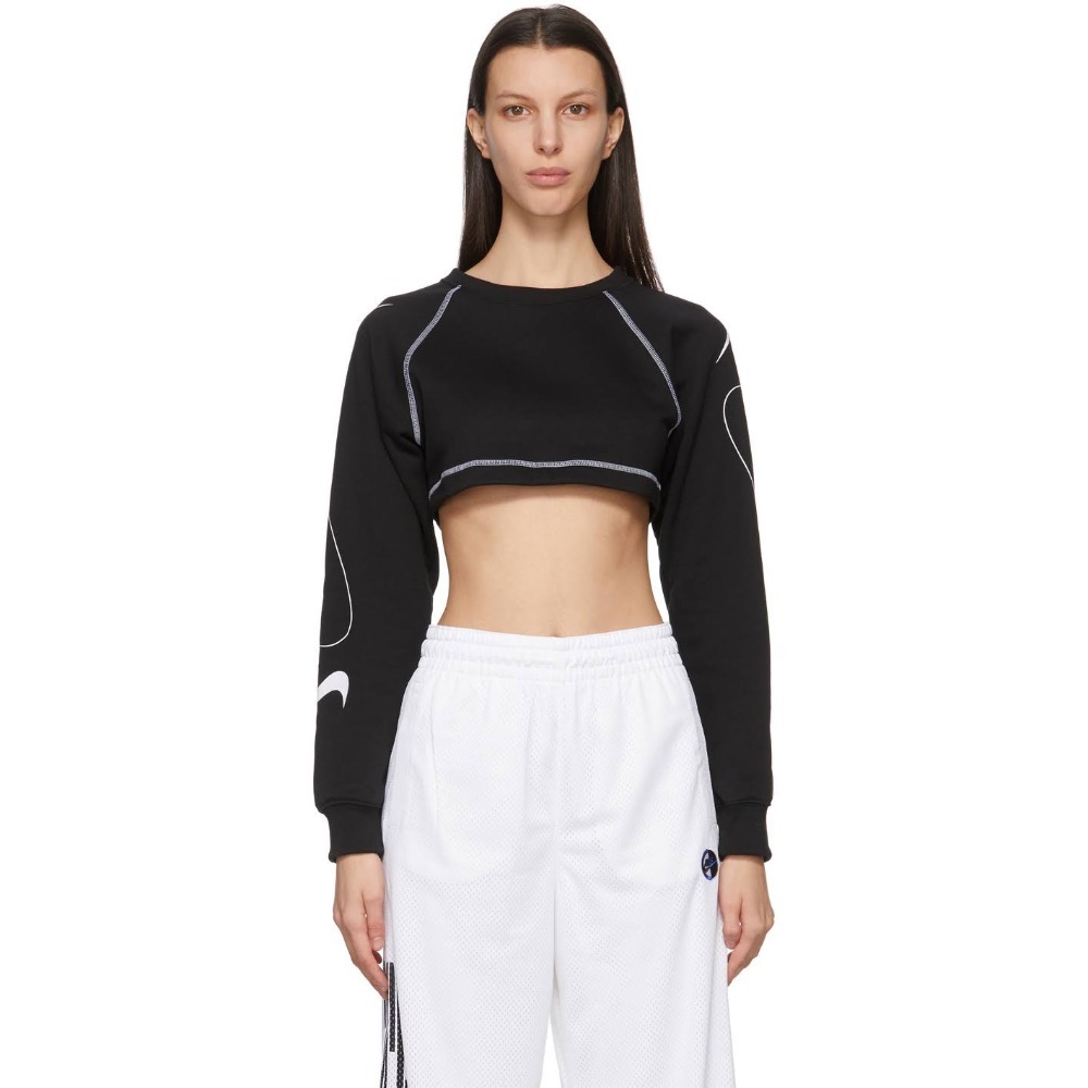 女 NIKE sweater crop top 中空裝-細節圖2