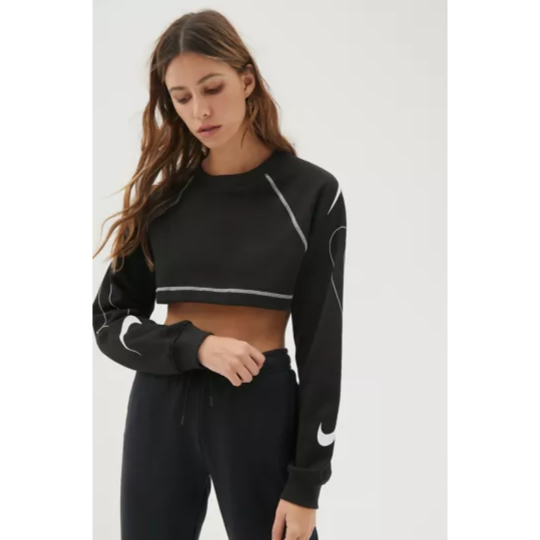 女 NIKE sweater crop top 中空裝-細節圖5