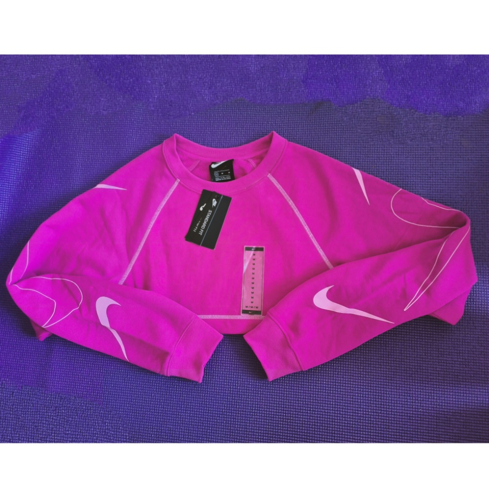 女 NIKE sweater crop top 中空裝-細節圖8