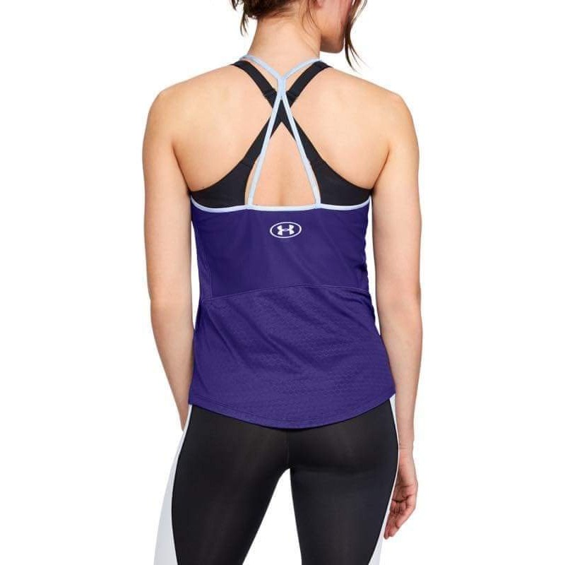 女 UA HexDelta 藍色 快速排汗 運動背心 定價1880-細節圖2