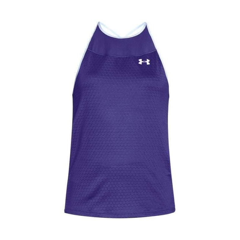 女 UA HexDelta 藍色 快速排汗 運動背心 定價1880-細節圖3