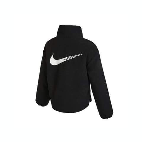 女子 NIKE AS W NSW FX JKT SHERPA 黑色 毛絨 保暖 立領外套-細節圖9