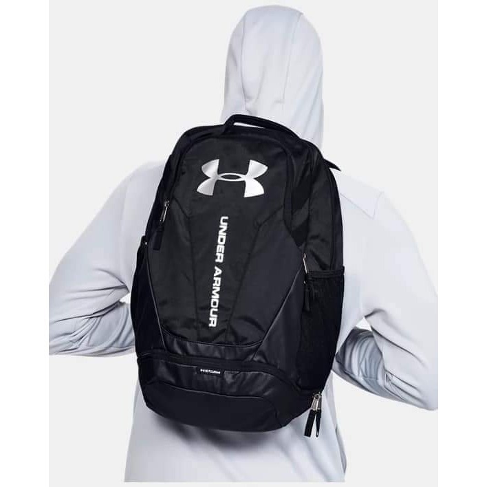 UA Hustle 3.0 Backpack 黑色 防潑水可放15英吋筆電 底層可放鞋 雙肩背包-細節圖6