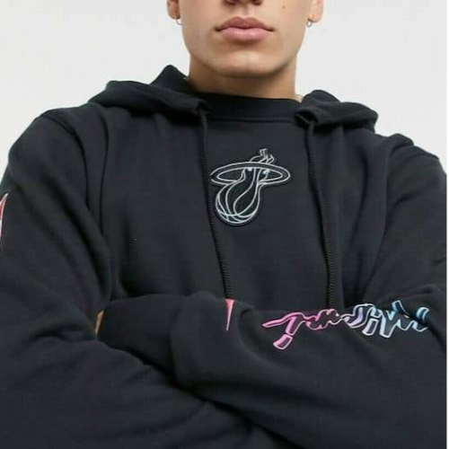 男子 NBA MIAMI HEAT COURTSIDE HOODIE 黑色 邁阿密熱火隊 城市版 舖棉 連帽上衣