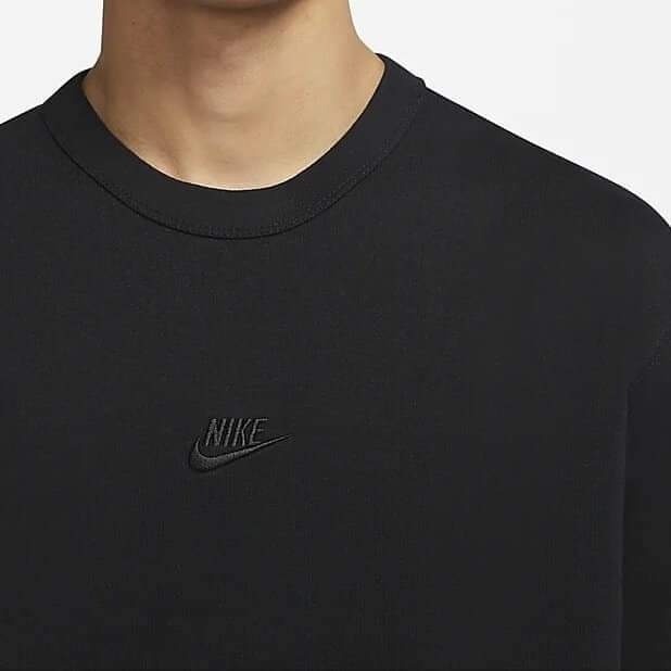 男子 NIKE AS M NSW PREM ESSNTL SUST TEE 黑色 高磅數 刺繡LOGO 棉質 短袖上衣-細節圖9