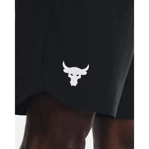 男子 UA Project Rock Woven Shorts 黑色 巨石強森 牛頭 訓練短褲