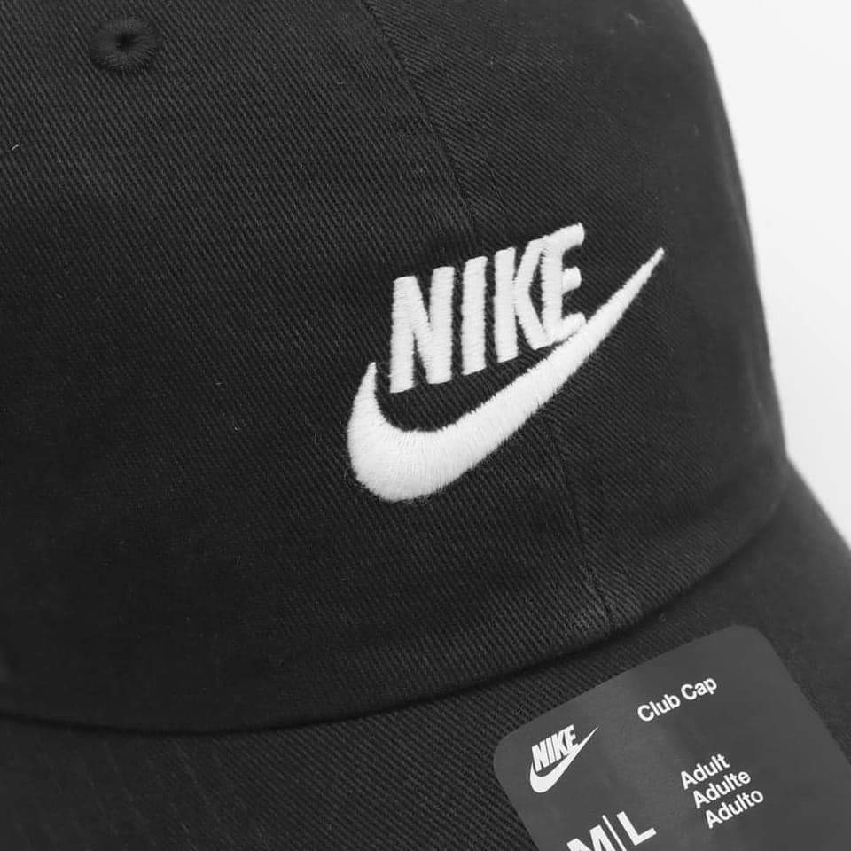 男女款 NIKE CLUB CAP 刺繡LOGO 可調式 棒球帽 運動帽 遮陽帽 老帽 黑-細節圖3