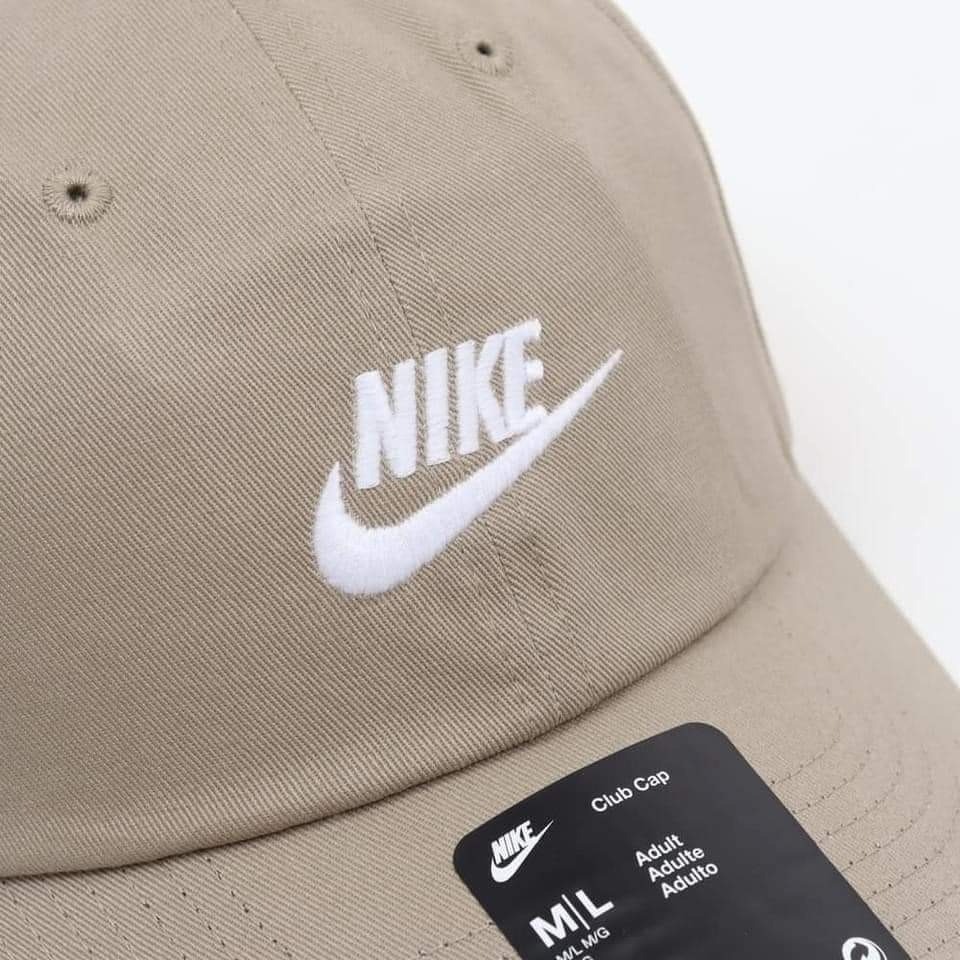 NIKE CLUB CAP 刺繡LOGO 可調式 棒球帽 運動帽 遮陽帽 老帽 卡其-細節圖4