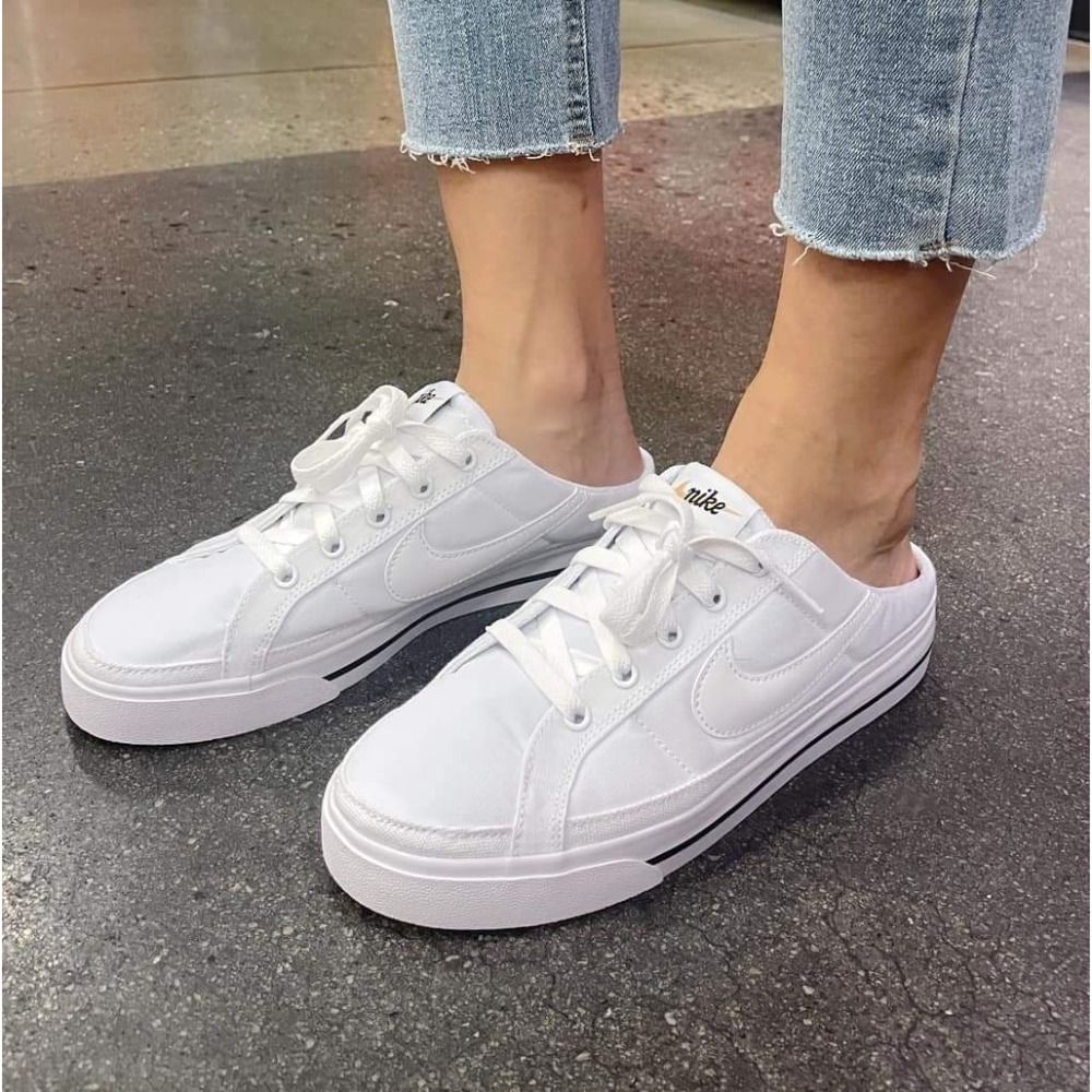 女款 NIKE WMNS COURT LEGACY MULE 白 穆勒鞋 帆布鞋 懶人鞋 休閒鞋-細節圖9