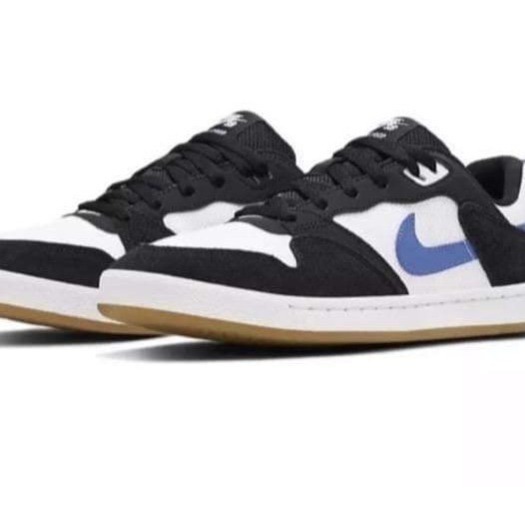 男款 NIKE SB ALLEYOOP 白黑藍 網布 麂皮 厚鞋舌 滑板 休閒鞋-細節圖11