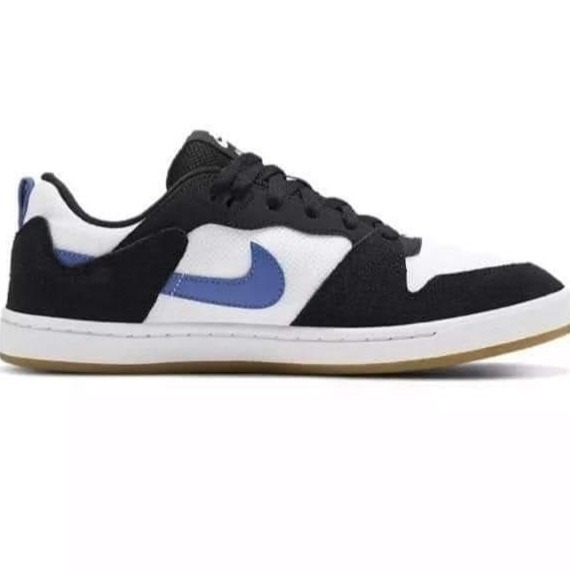 男款 NIKE SB ALLEYOOP 白黑藍 網布 麂皮 厚鞋舌 滑板 休閒鞋-細節圖9