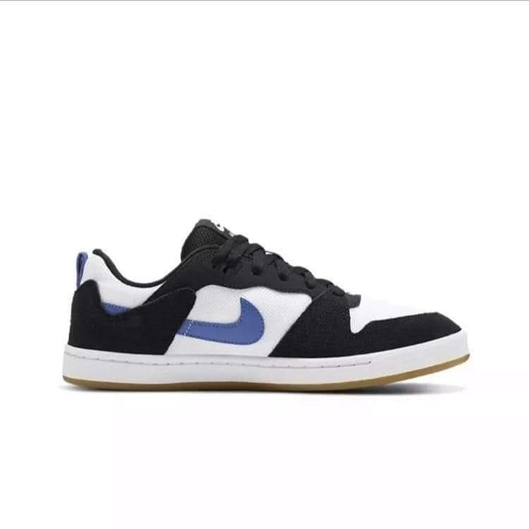 男款 NIKE SB ALLEYOOP 白黑藍 網布 麂皮 厚鞋舌 滑板 休閒鞋-細節圖9