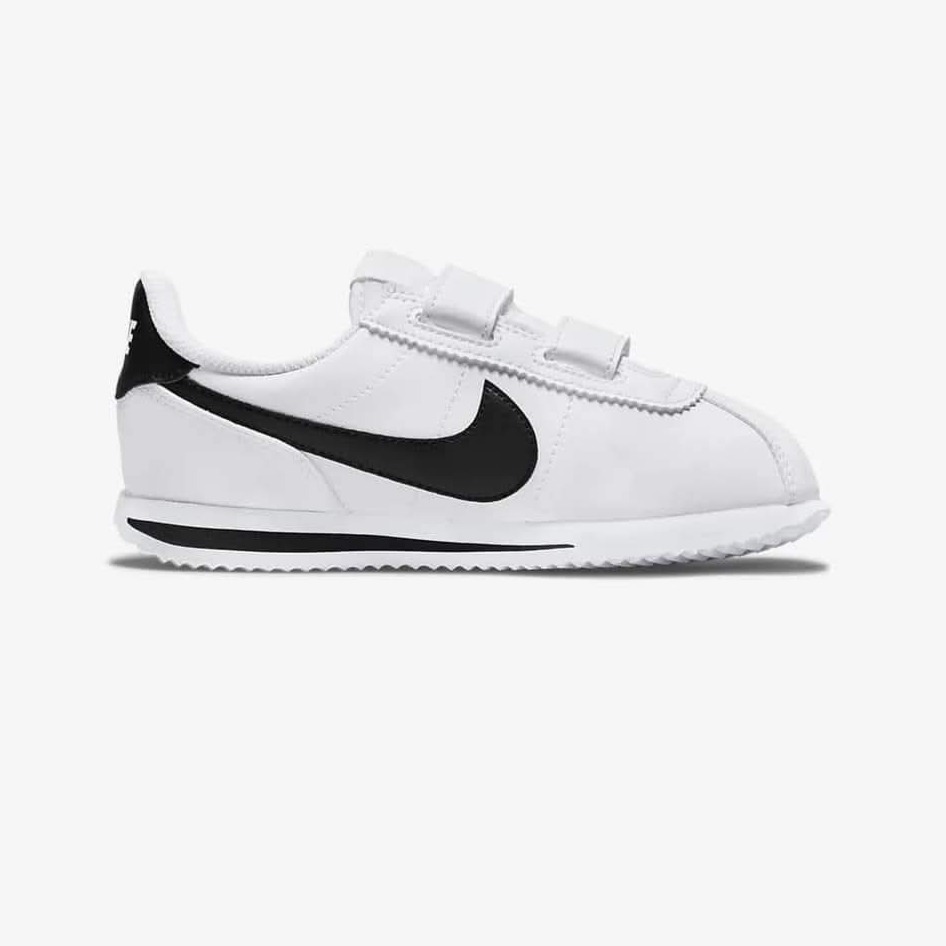 童款 Nike Cortez Basic 白黑 經典 復古 魔鬼氈 阿甘鞋 休閒鞋-細節圖3