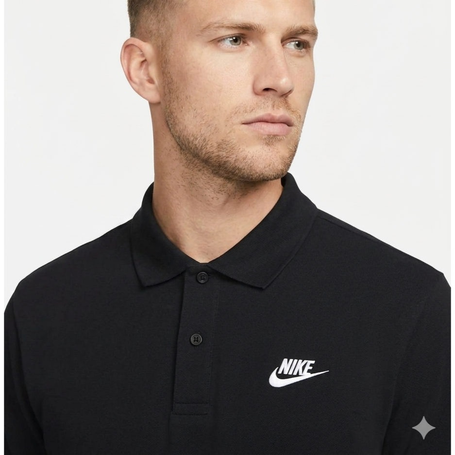 男 Nike Sportswear POLO衫 黑色-細節圖2