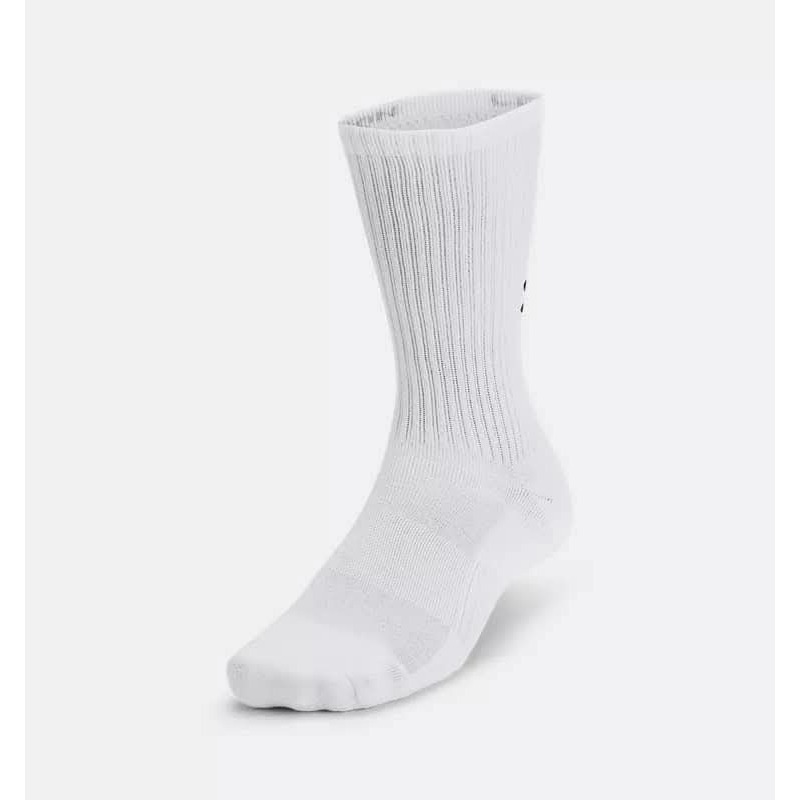 厚底  UA Training Cotton 訓練 中長襪 約到小腿肚 (6入) 白色-細節圖4