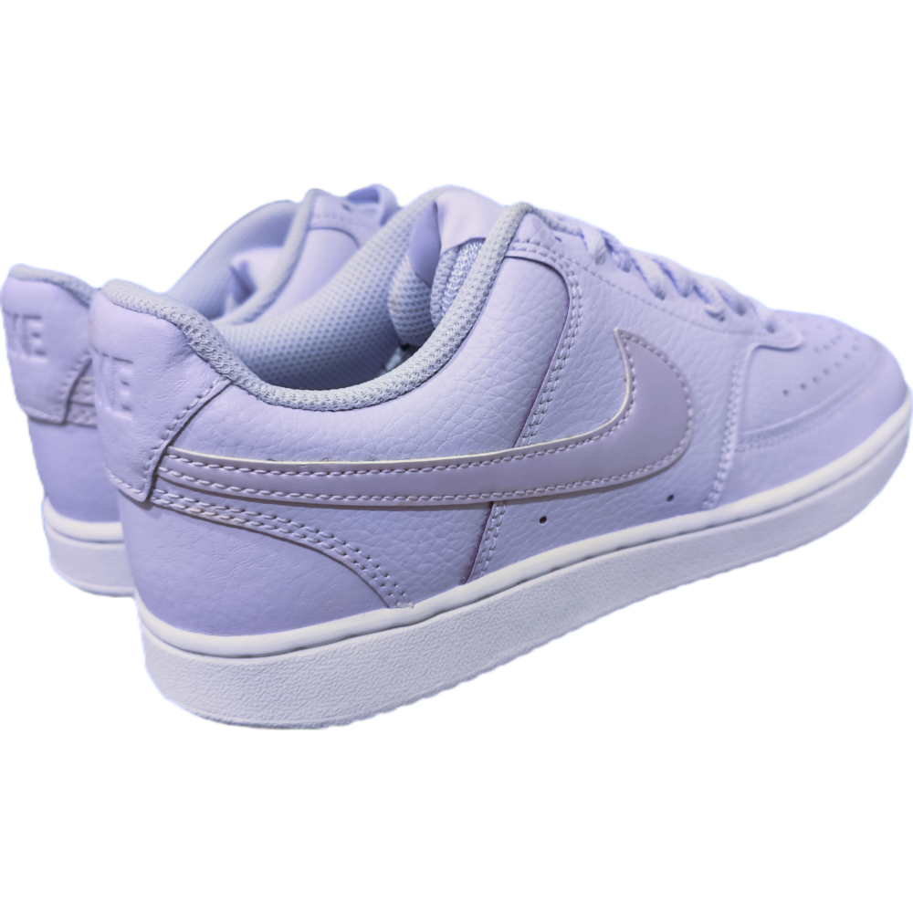 女 Nike 休閒鞋 Wmns Court Vision Low 女鞋 淡紫 白 皮革 復古 經典鞋-細節圖6