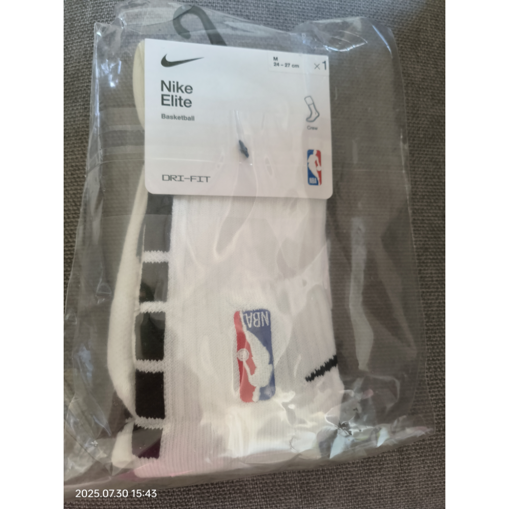 NIKE ELITE CREW NBA 白黑 到小腿肚 菁英籃球襪 定價450-細節圖5