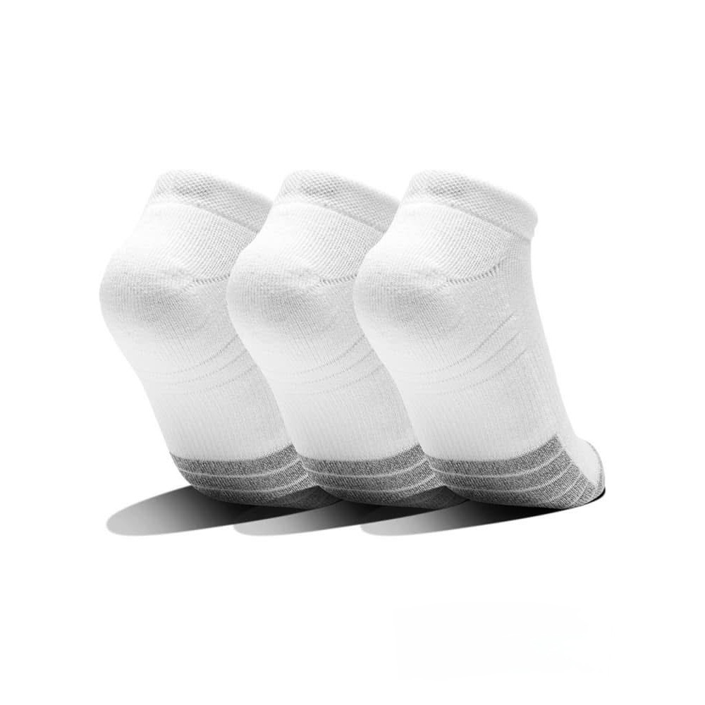 男子 UA HeatGear® No Show 白色 吸濕排汗 運動 止滑 踝襪 三雙一組-細節圖5