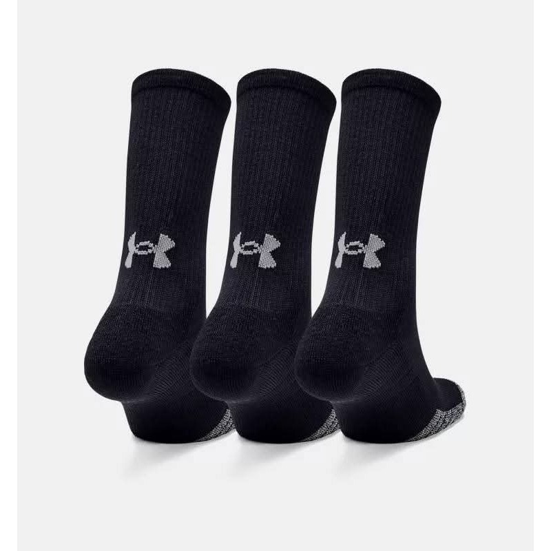 男女 UA 黑色 吸濕排汗 中筒襪 到小腿肚  厚底 (3入)  定價780 特價390/組-細節圖2