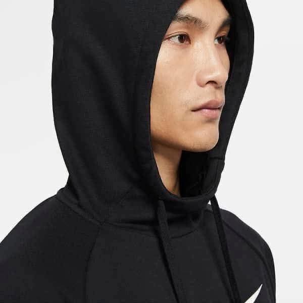 男子 Nike AS M DF HDIE PO SWSH 大勾 毛線圈 訓練 連帽長袖上衣 黑色-細節圖3