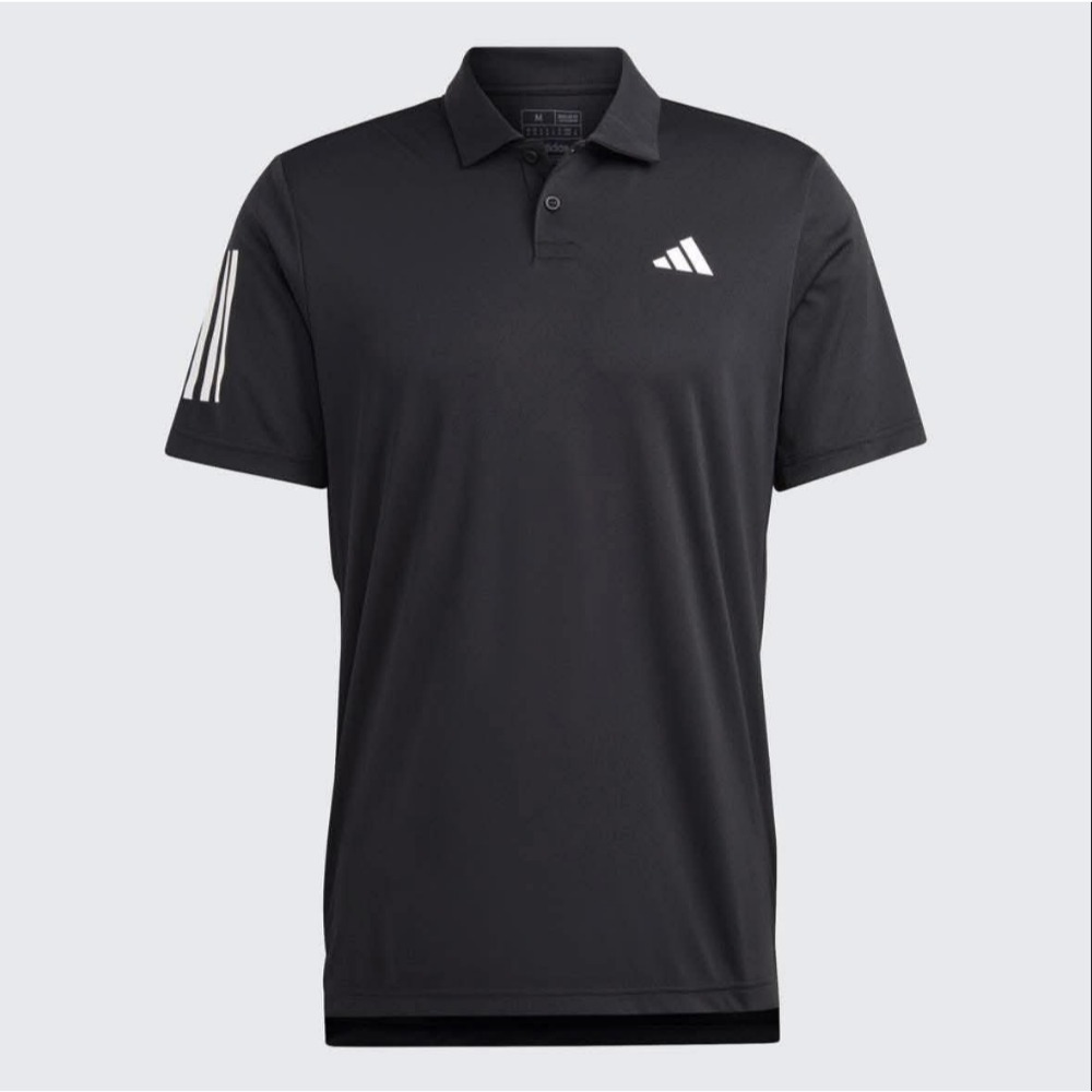 男子 ADIDAS CULB 3STR POLO 黑色 吸濕排汗 短袖POLO衫 定價1290-細節圖2