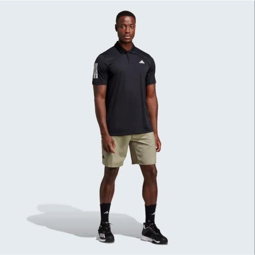 男子 ADIDAS CULB 3STR POLO 黑色 吸濕排汗 短袖POLO衫 定價1290-細節圖7