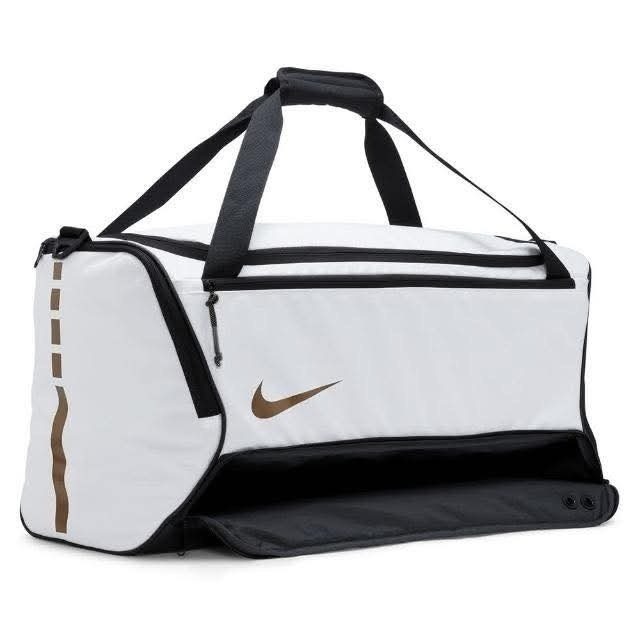 Nike Hoops Elite Duffle Bag 白黑金 大容量 菁英 氣墊 健身包 肩側包 旅行袋-細節圖2