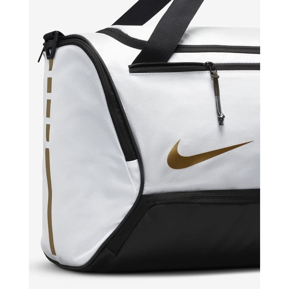Nike Hoops Elite Duffle Bag 白黑金 大容量 菁英 氣墊 健身包 肩側包 旅行袋-細節圖5