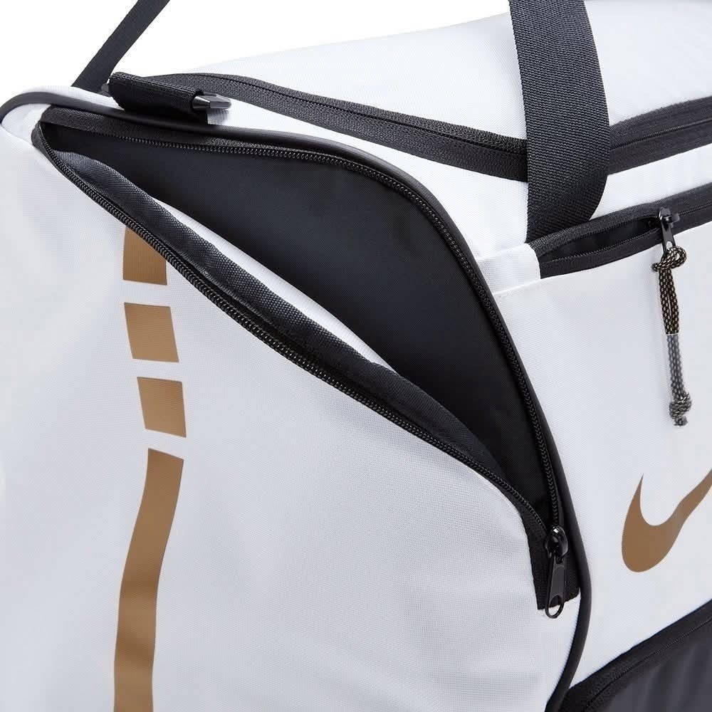 Nike Hoops Elite Duffle Bag 白黑金 大容量 菁英 氣墊 健身包 肩側包 旅行袋-細節圖6