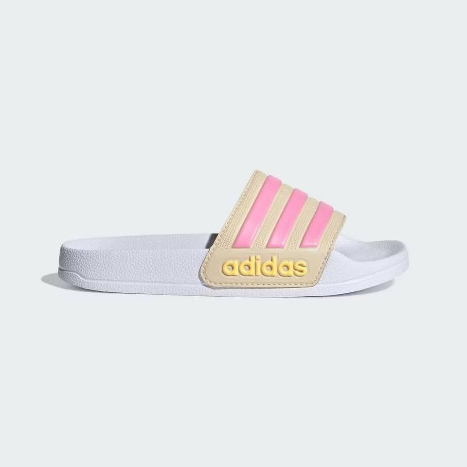 兒童 adidas  Adilette Shower K  粉 白  一片拖 涼拖鞋  定價690-細節圖2