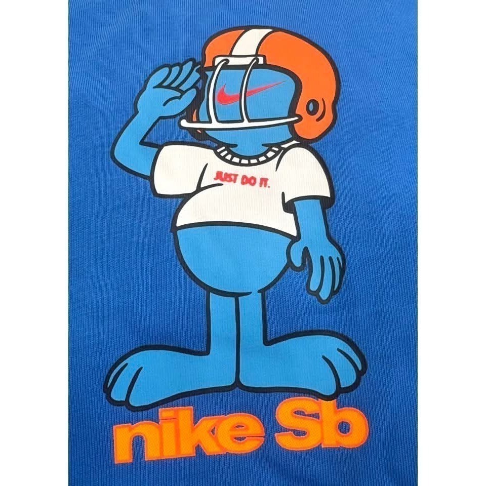 童款 NIKE K NSW TEE SB MASCOT 藍色 棉質 短袖上衣 定價880-細節圖4