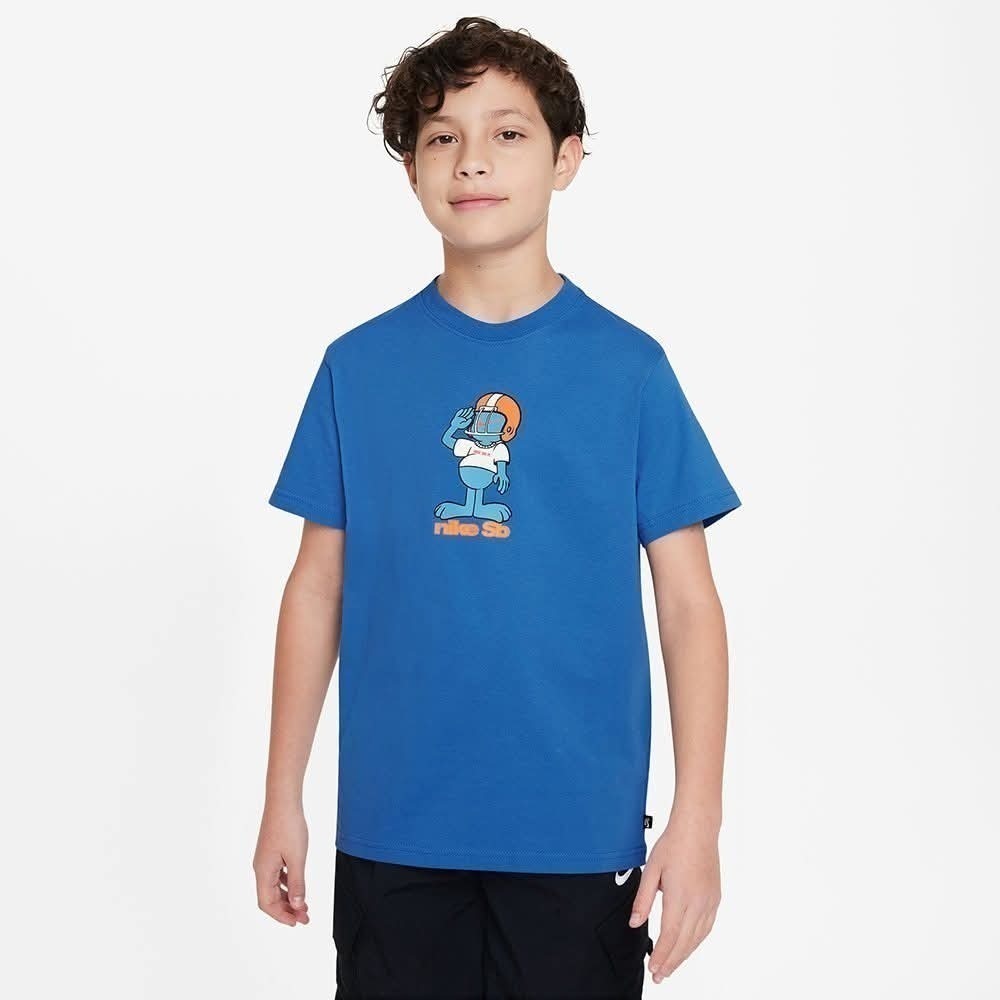 童款 NIKE K NSW TEE SB MASCOT 藍色 棉質 短袖上衣 定價880-細節圖2