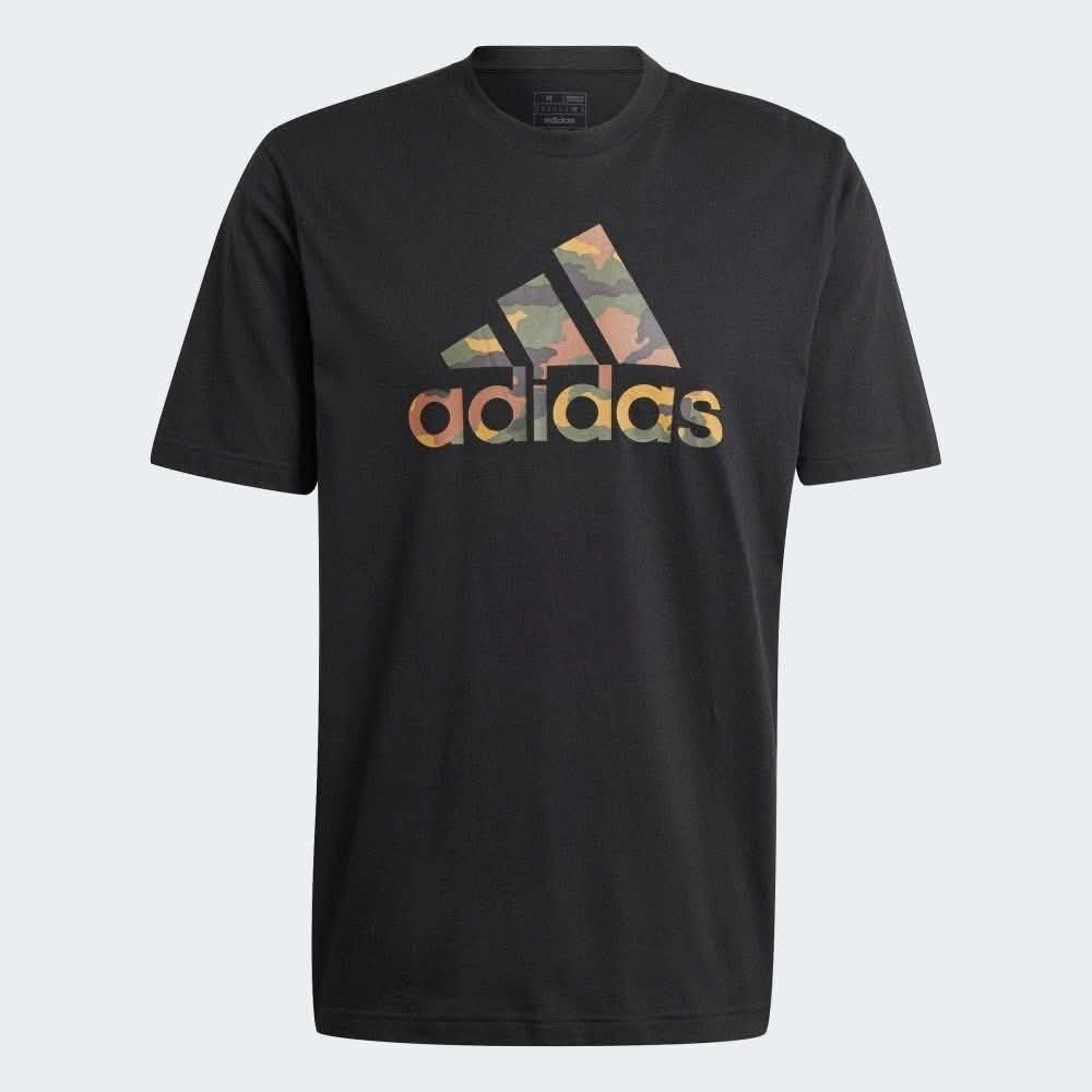 男子 ADIDAS M CAMO BOS T 黑色 迷彩 LOGO 棉質 短袖上衣 定價1090-細節圖2